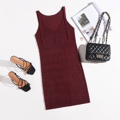 Однотонное платье-свитер Shein