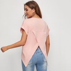 Однотонная футболка Shein