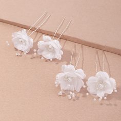 4шт заколка для волос с искусственным жемчугом Shein