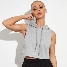 на кулиске Одноцветный Спортивные свитшоты Shein