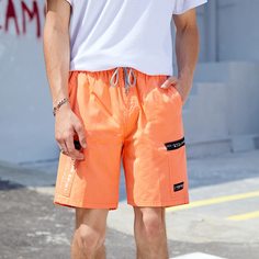 Мужские шорты на кулиске с текстовым принтом Shein