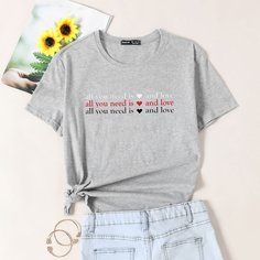 Лозунг Повседневный Футболки Shein