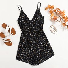 Комбинезон размера плюс на бретельках в горошек Shein
