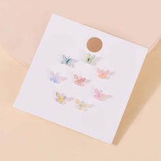 8 пар серьги-гвоздики с бабочкой Shein