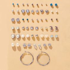 30 пар серьги в форме сердечка с искусственным жемчугом Shein