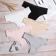 5 пакетов трусики с сетчатой отделкой Shein