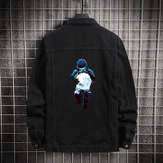 с карманами Объект Мужские джинсовые куртки Shein