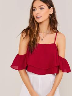 Короткий топ с открытыми плечами Shein