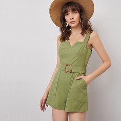 Комбинезон на бретельках с поясом и карманом Shein