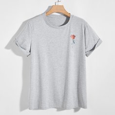 Мужская футболка с цветочным принтом Shein