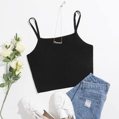 Короткий вязаный топ размера плюс Shein