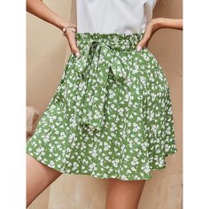 с поясом цветочный Бохо Юбки Shein