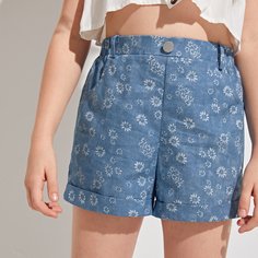 Пугавица цветочный Повседневный Шорты для девочек Shein