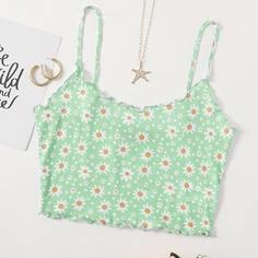 Укороченный топ на бретелях с цветочным рисунком Lettuce Edge Daisy Shein
