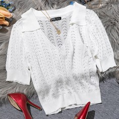 Трикотажный короткий топ Shein