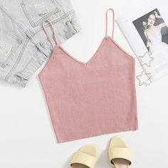 Однотонный трикотажный топ размера плюс Shein