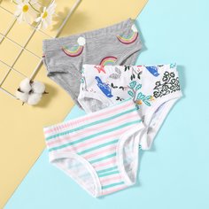 Мультяшный принт Нижнее белье для девочек Shein