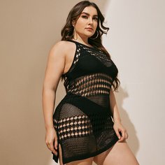 Накидка размера плюс с разрезом Shein