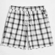 Мужские шорты в клетку на кулиске Shein