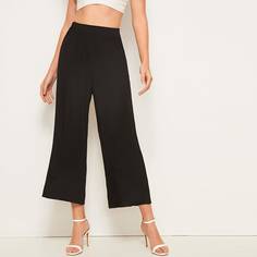 Однотонные широкие короткие брюки Shein