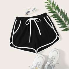 Шорты с контрастной отделкой Shein