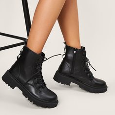 Боковая молния Одноцветный Сапоги Shein