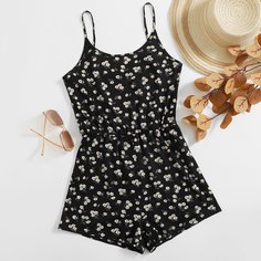 цветочный Повседневный Комбинезоны Shein
