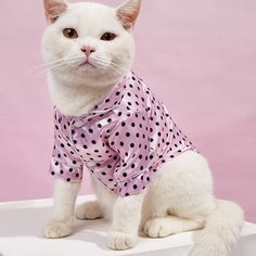 Атласная рубашка для домашних животных в горошек Shein