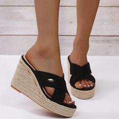 Одноцветный Отпуск Туфли на танкетке Shein