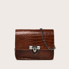 Сумка на цепочке с крокодиловым узором Shein