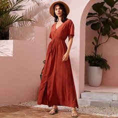 Платье макси с узлом Shein