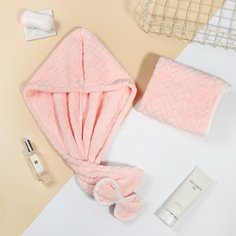 2шт шапочка для сушки волос и полотенце Shein