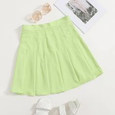 Однотонная плиссированная юбка Shein