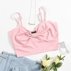 Короткий топ с оригинальной отделкой Shein