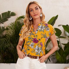 Топ с цветочным принтом Shein