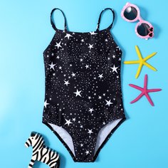 Слитный купальник с рисунком звезды для девочек Shein