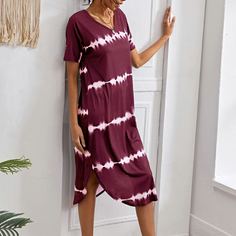 Платье в полоску с разрезом Shein