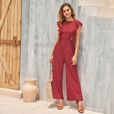 Широкий комбинезон в горошек Shein