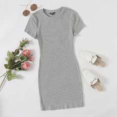 Вязаное облегающее платье Shein