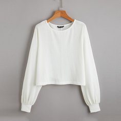 Однотонная трикотажная футболка Shein