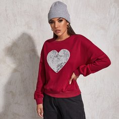 Пуловер с узором сердечка Shein