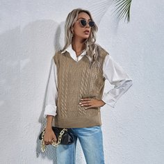Однотонный трикотажный жилет Shein