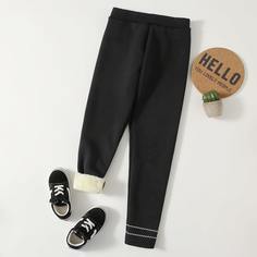 Леггинсы с плюшевой подкладкой для девочек Shein