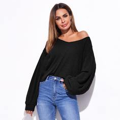 Вязаная футболка с оригинальным рукавом Shein