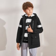 Ватное пальто с карманом для мальчиков Shein