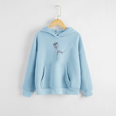 Толстовка с цветочным принтом для девочек Shein