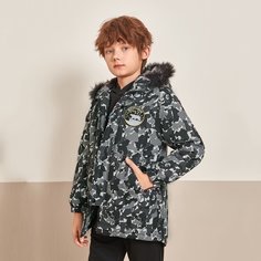 Пальто с камуфляжным принтом для мальчиков Shein