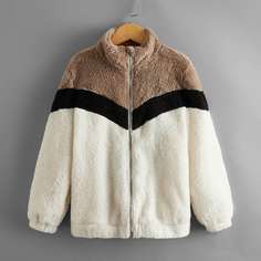 на молнии Контрастный цвет Повседневный Куртки для мальчиков Shein