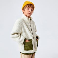 Плюшевая куртка с карманом для мальчиков Shein