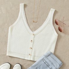 Вязанный кроп топ Shein
